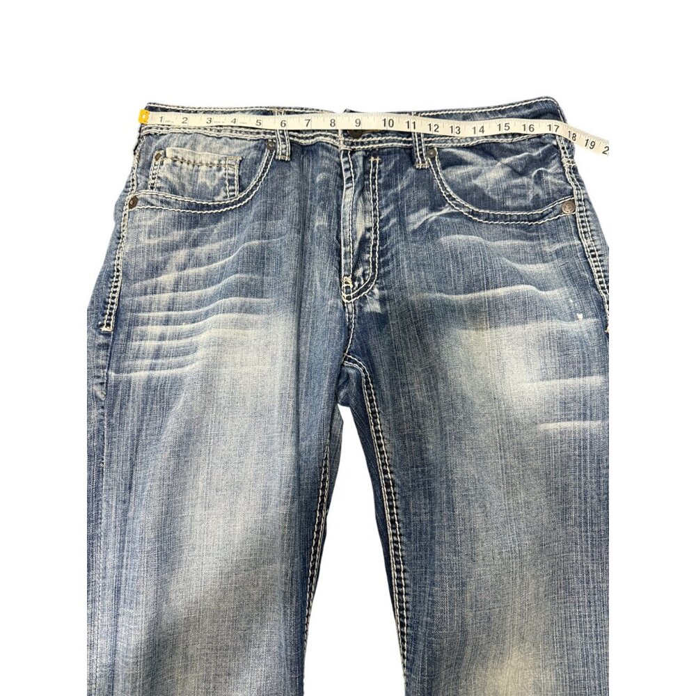 Buffalo David Bitton Mens Size 34x30 Jeans Dominik Straight Blue - Picture 6 of 9